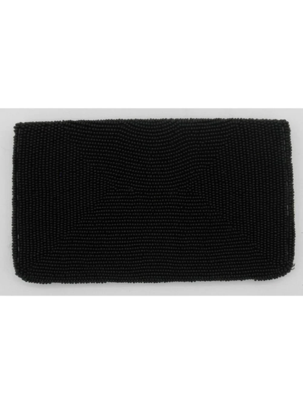 Vintage Hand-Beaded Black Clutch Purse Wallet Bag Made in Japan Evening Formal